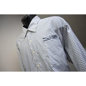 Peter Millar Dress Shirt Plaid Jaguar Land Rover Nylon Stretch Mens Size 2XL XXL